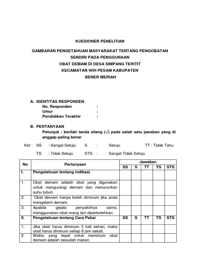 Print Kuesioner | PDF