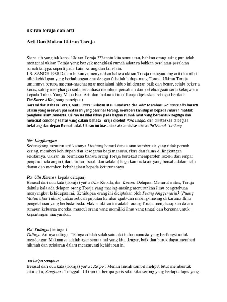 29 Kata Bijak Bahasa Toraja Dan Artinya Psychology Stefi
