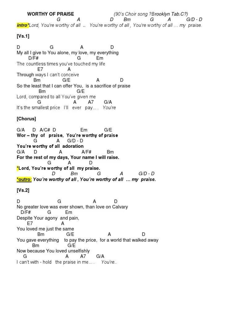 Worthy of PraiseKey of D PDF