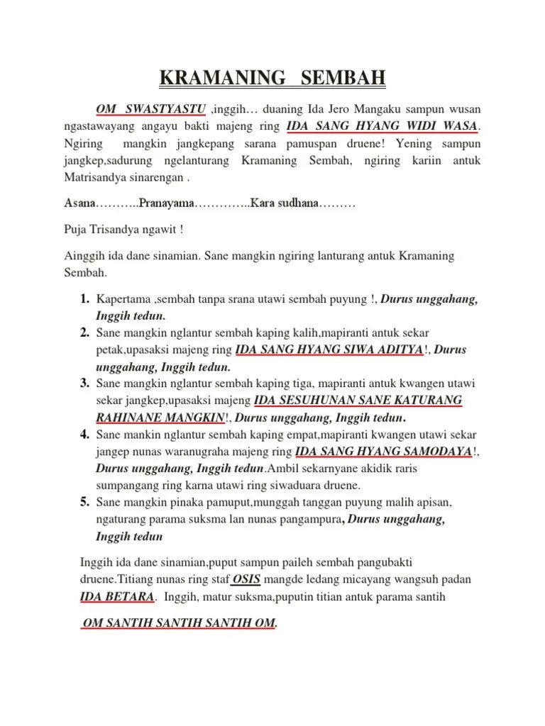 Kramaning Sembah | PDF