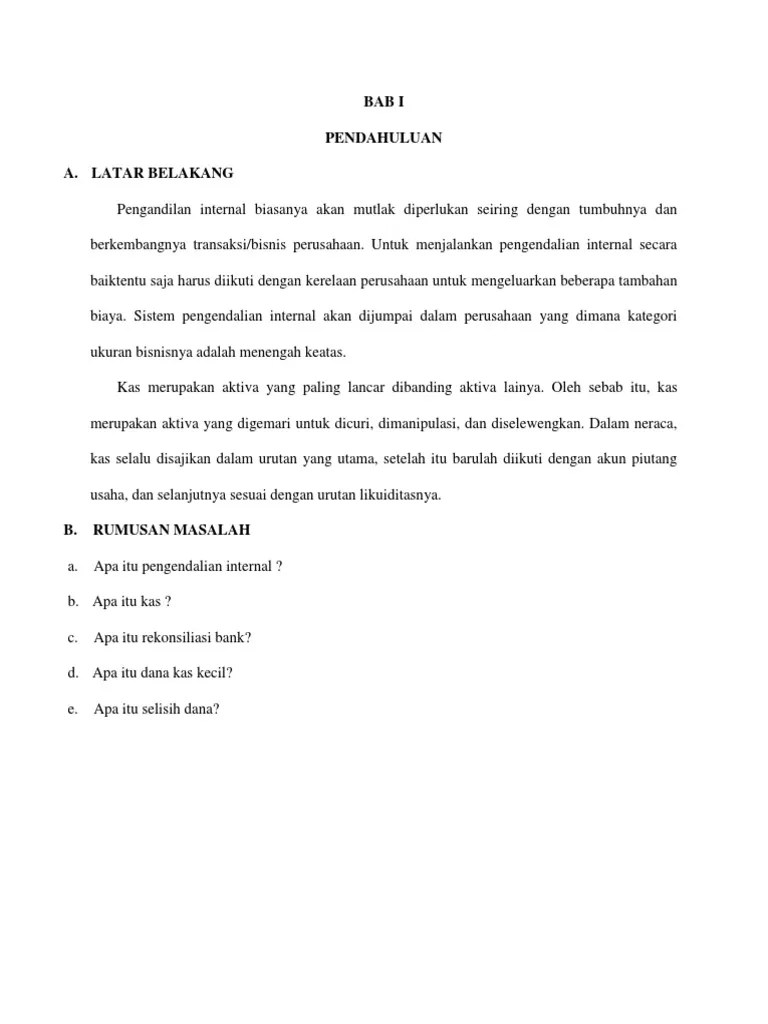 Rekonsiliasi Bank Bab 1