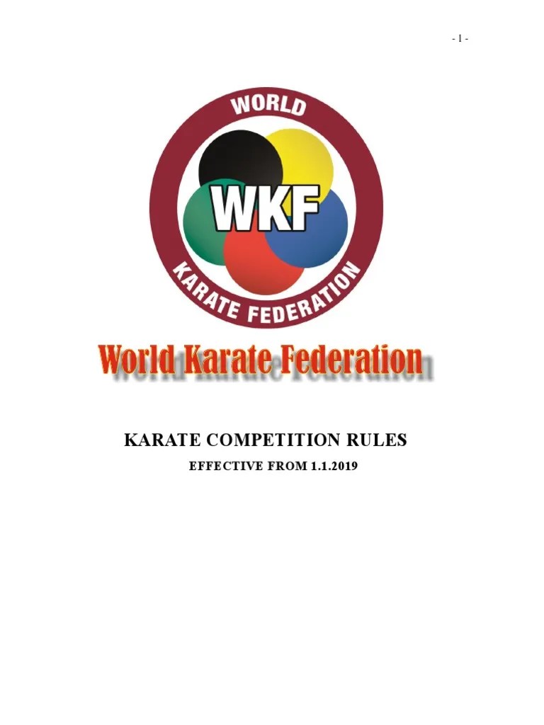 WKF Kata Kumite Rules 1.1.2019 ENG Referee Professional Wrestling