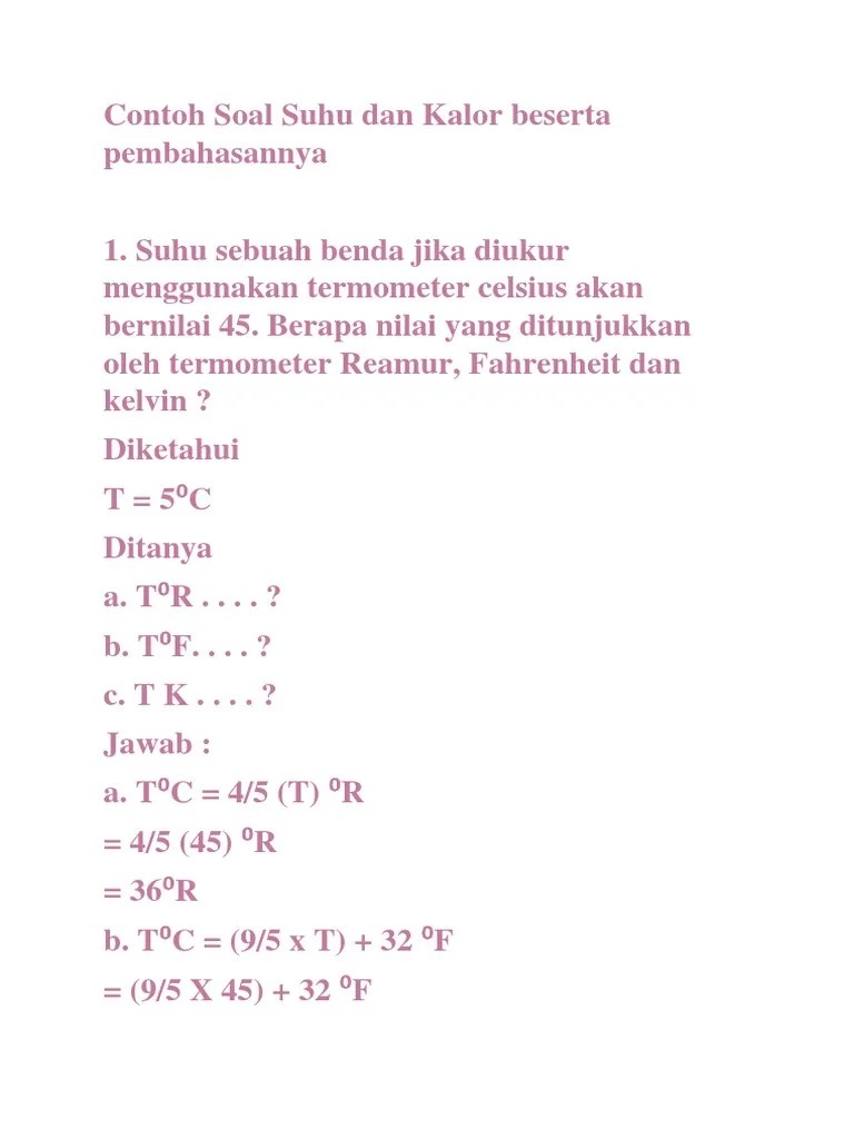 Latihan Soal Kalor | PDF