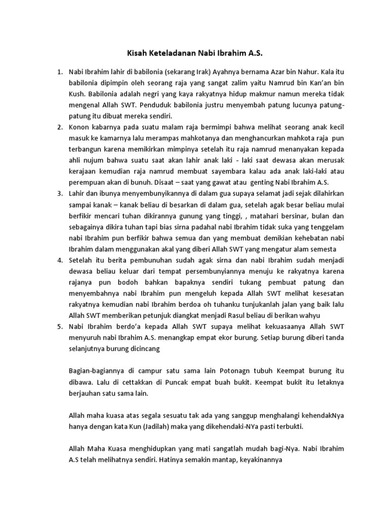 Kisah Keteladanan Nabi Ibrahim A | PDF