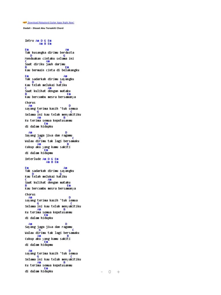 Dadali Disaat Aku Tersakiti Chord Chord Walls