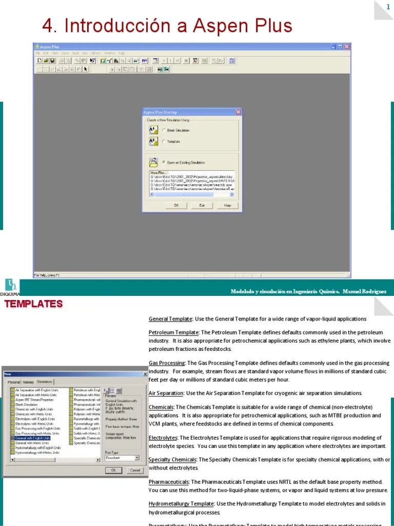 Aspen (Informatica II) Simulation Chemical Engineering
