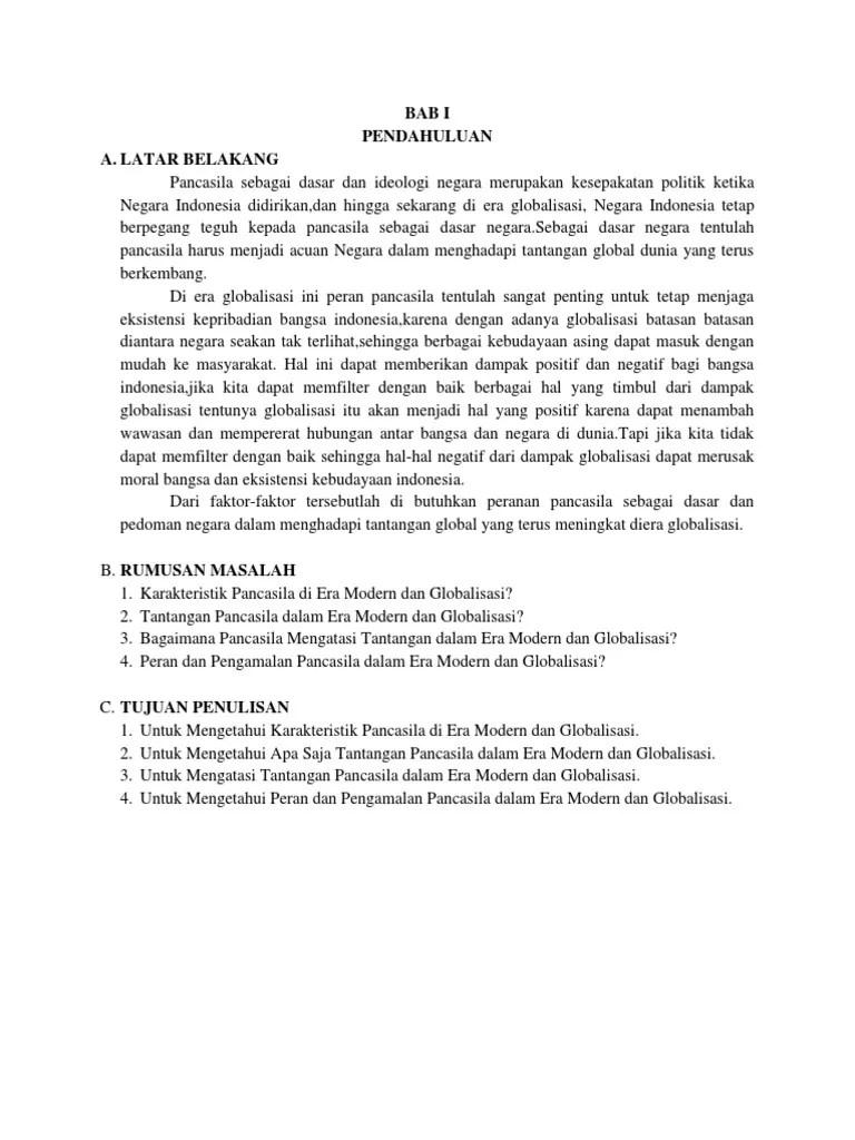 Artikel Peranan Pengamalan Pancasila Dalam Era Globalisasi Universitas
