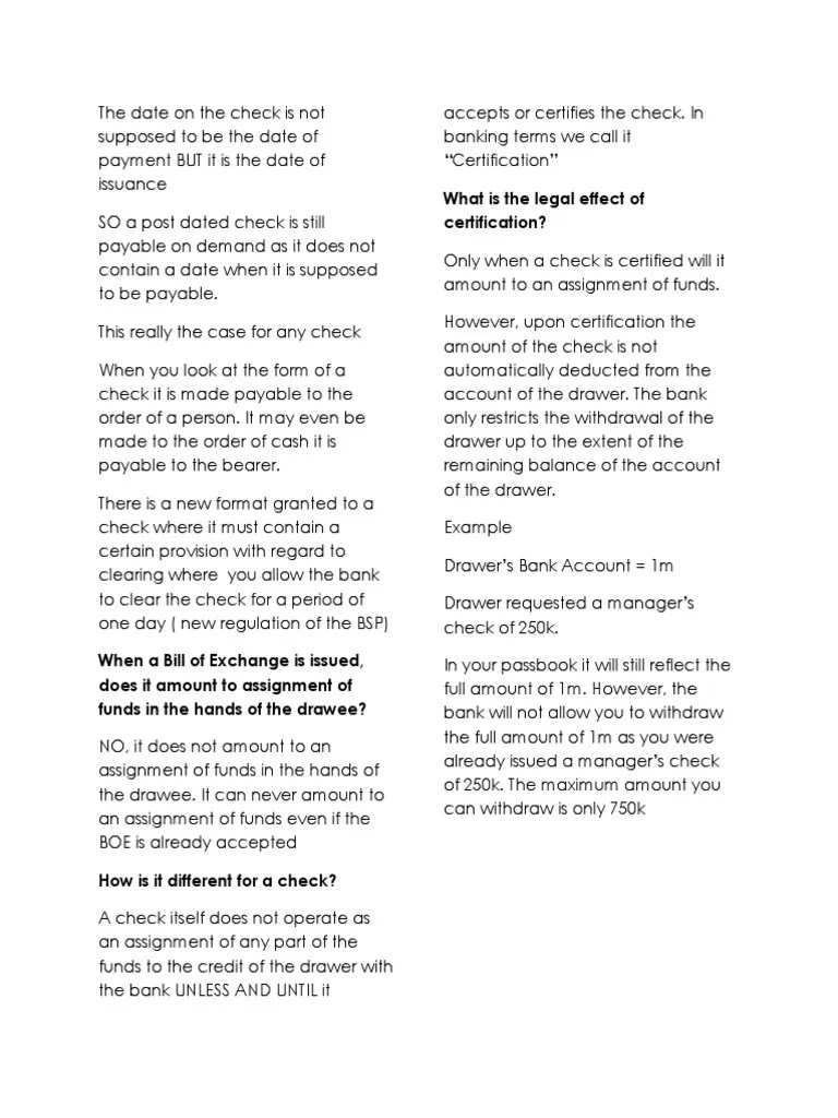 Understanding the Legal Effects and Key Differences Between Checks