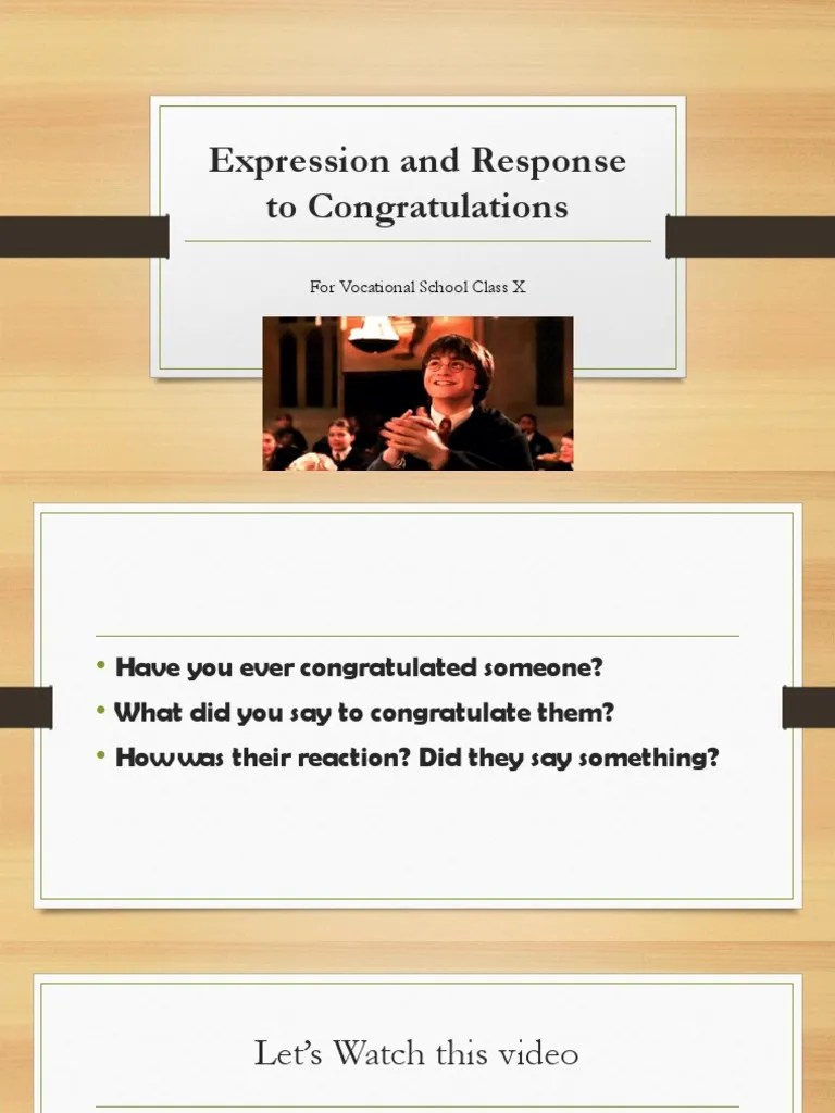 Expression and Response to Congratulations