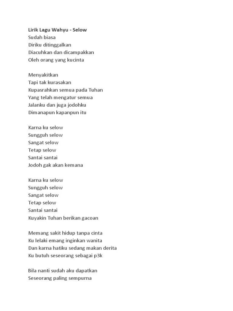 LIRIK Wahyu Selow | PDF