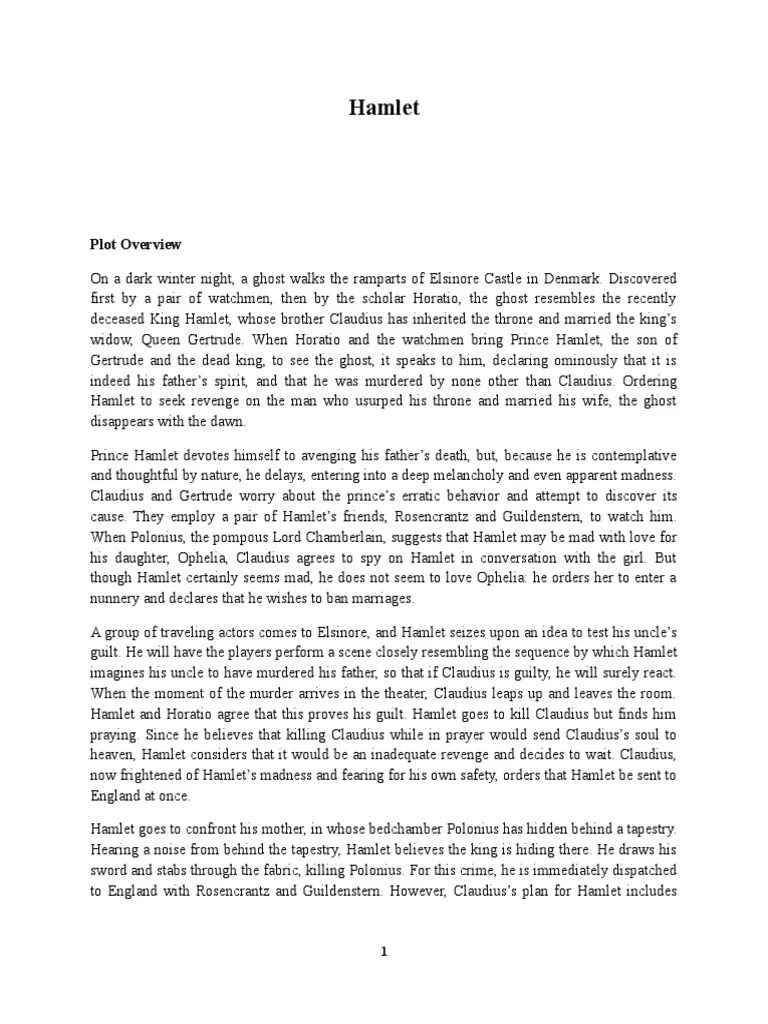 Hamlet Plot Overview PDF Hamlet Shakespearean Tragedies
