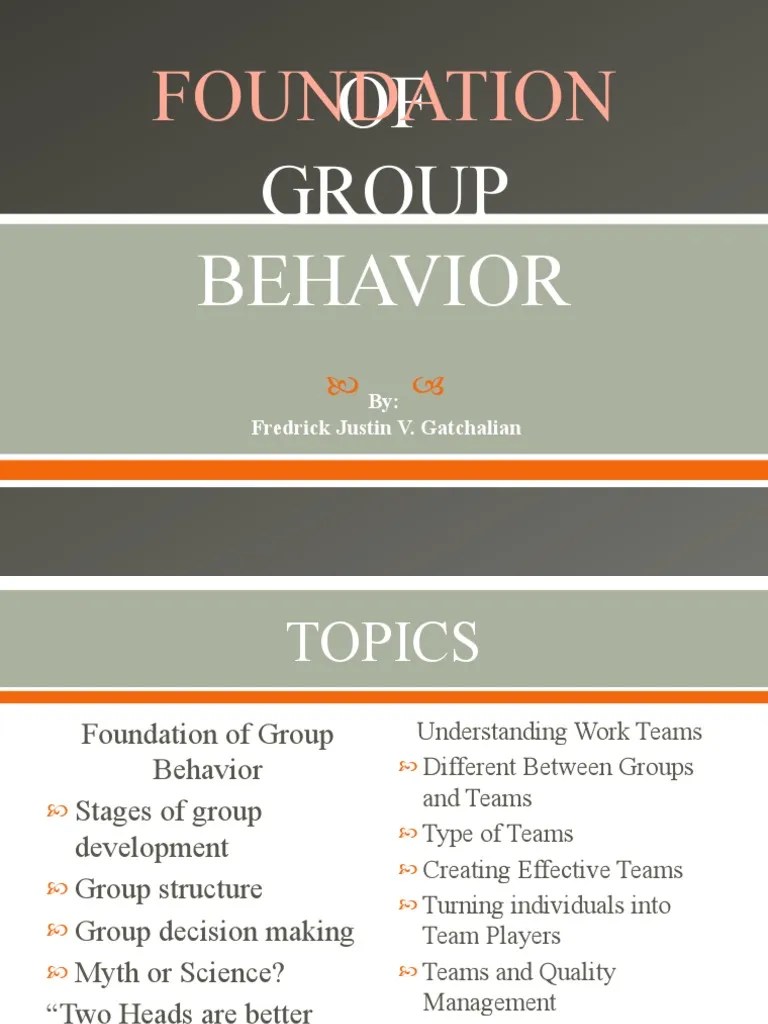 Foundation OF Group Behavior PDF Negotiation Leadership