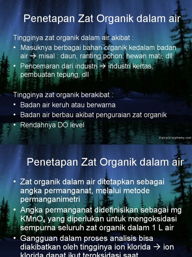 Zat Organik Dalam Air