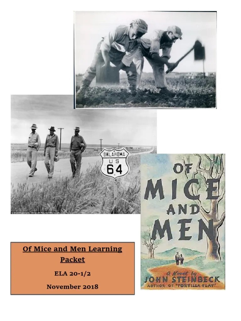 of mice and men chapter 1 learning packet John Steinbeck Reading