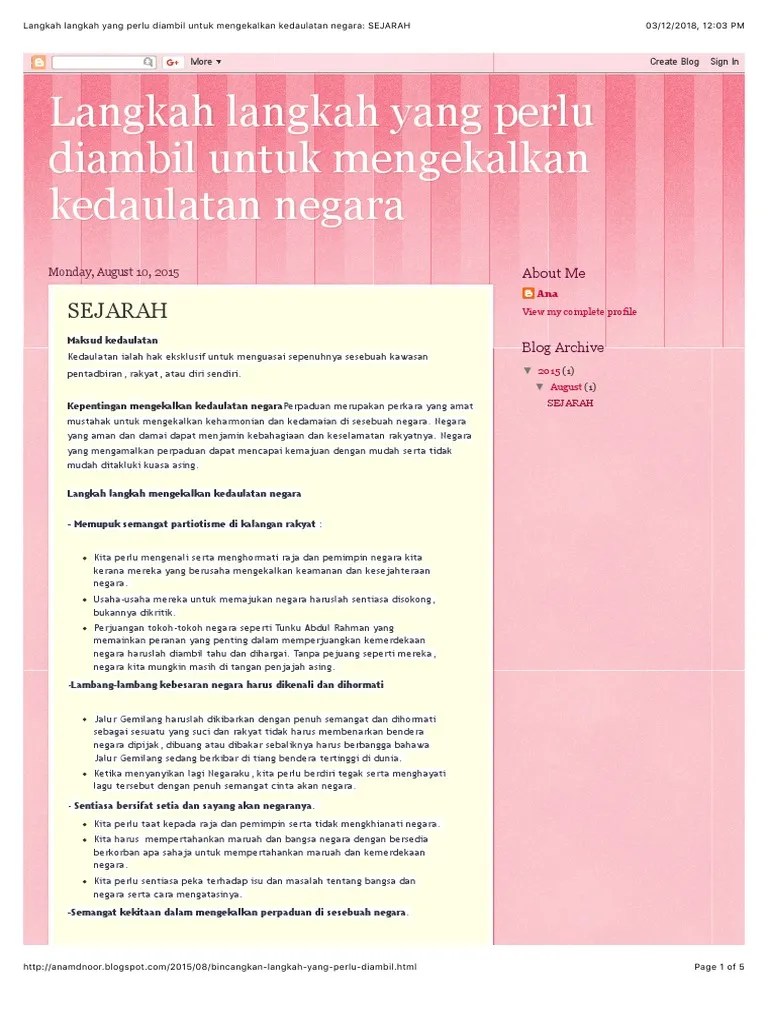 Langkahlangkah Mengekalkan Keamanan Negara