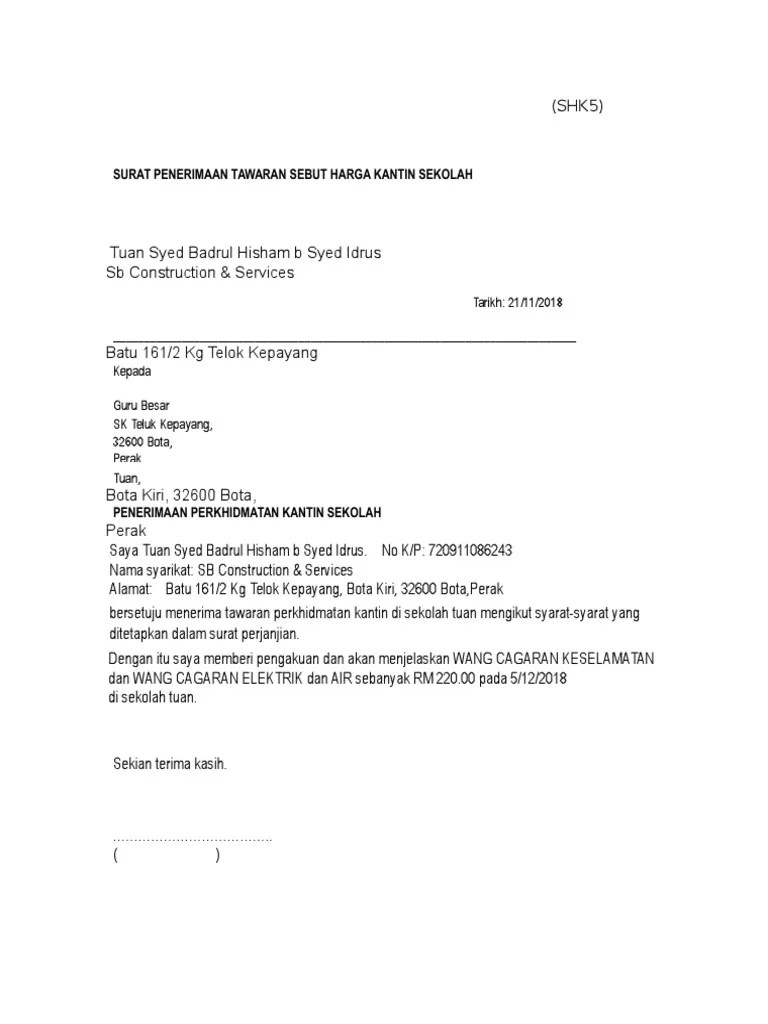 Contoh Surat Kepala Syarikat Maybank