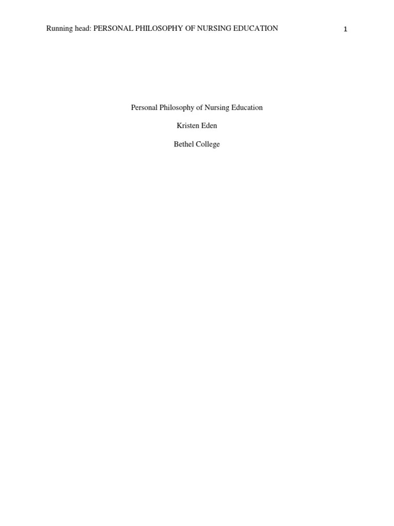 personal philosophy of nursing education portfolio Teaching Method