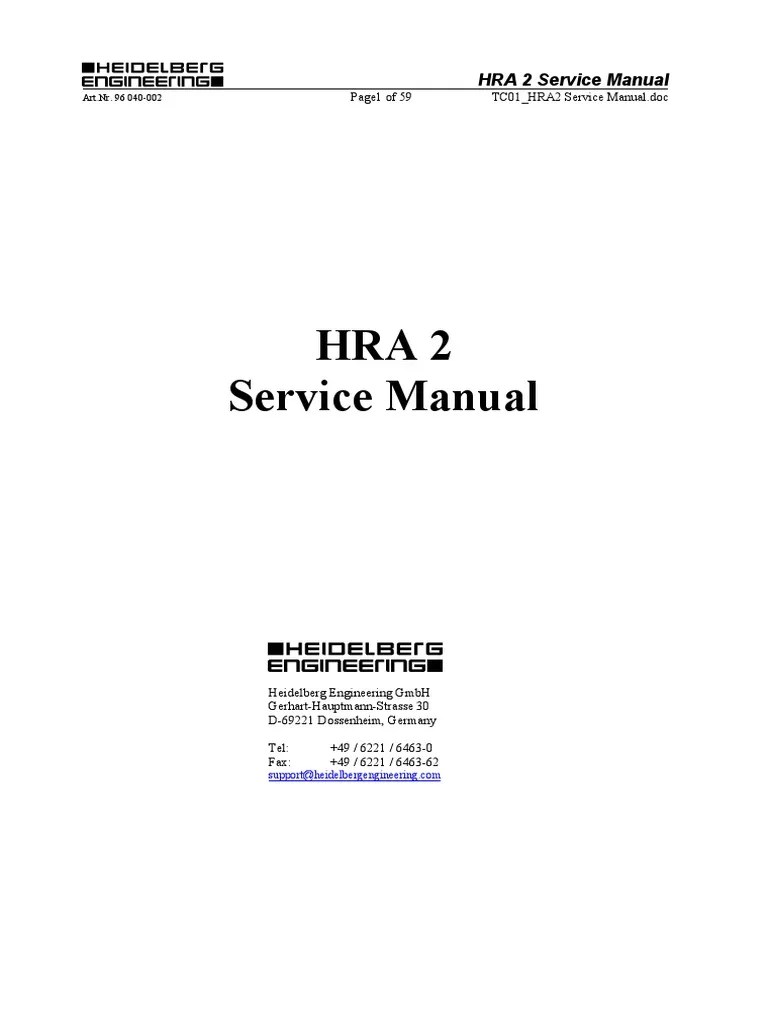 HRA2 Service Manual | PDF | Booting | Infrared