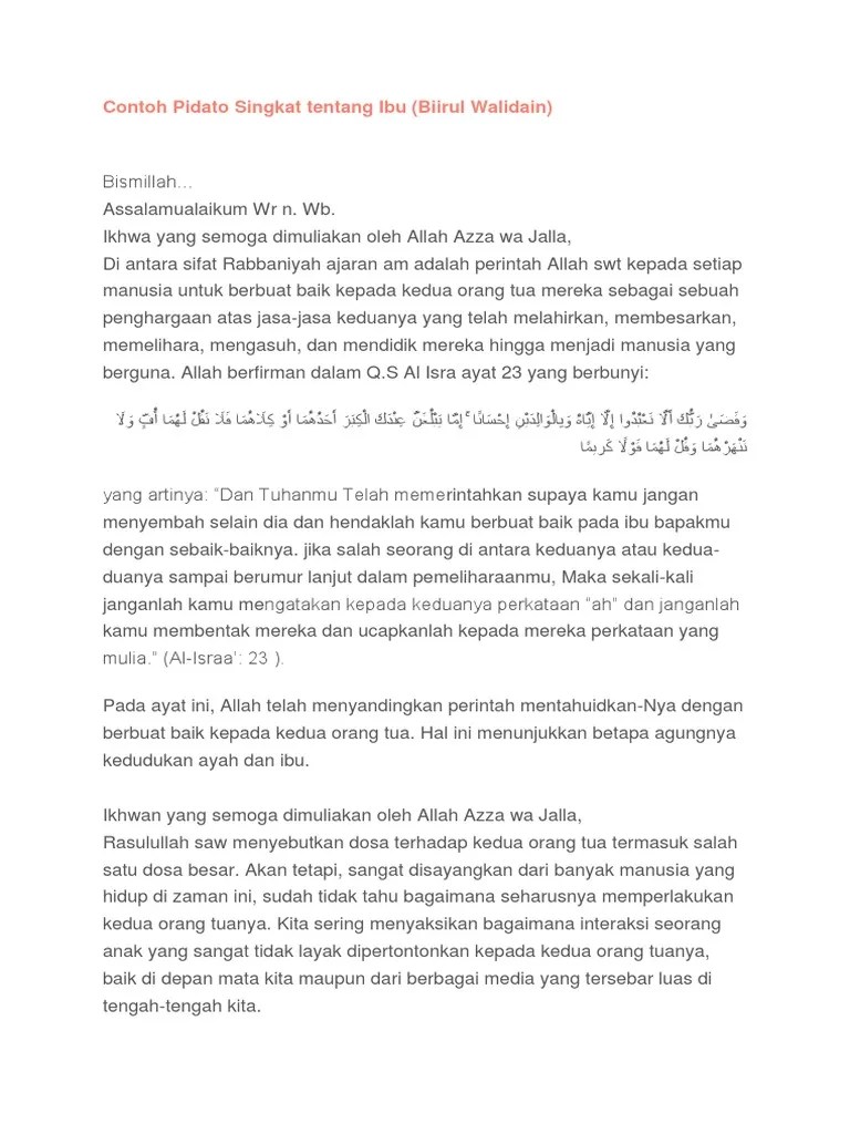 Contoh Pidato Tentang Ibu