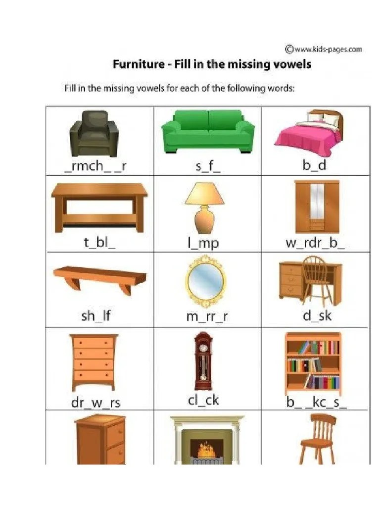 Objects in a House Vocabulary