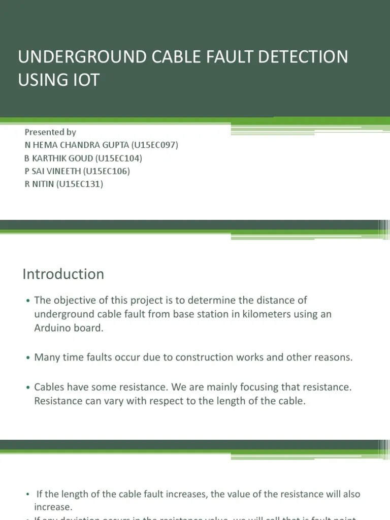Underground Cable Fault Detection Using Iot Relay Switch