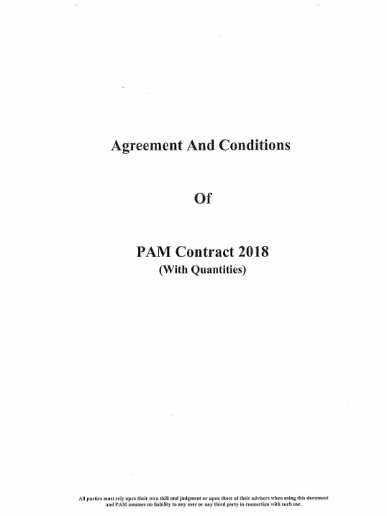 PAM Contract 2018 (With Quantities) PDF