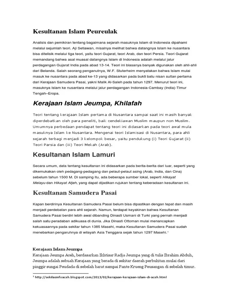 Kesultanan Islam Peureulak | PDF