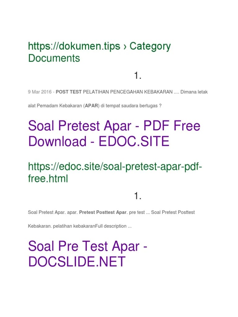Check spelling or type a new query. Soal Tes Apar Jawabanku Id