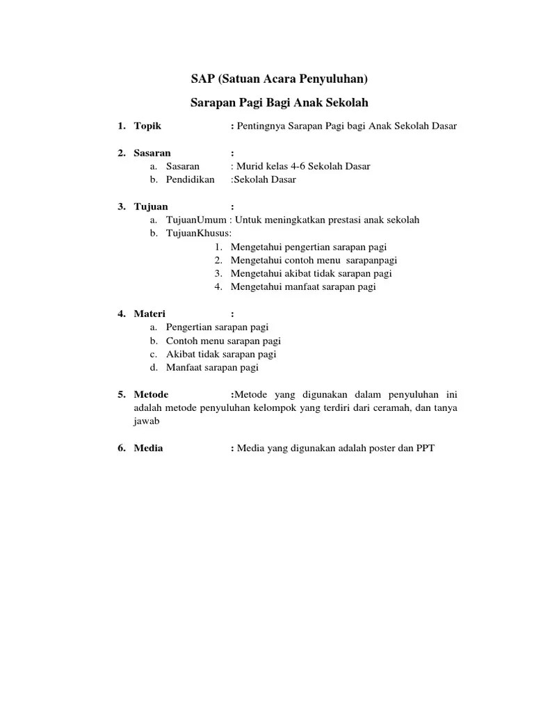 SAP Sarapan Pagi | PDF