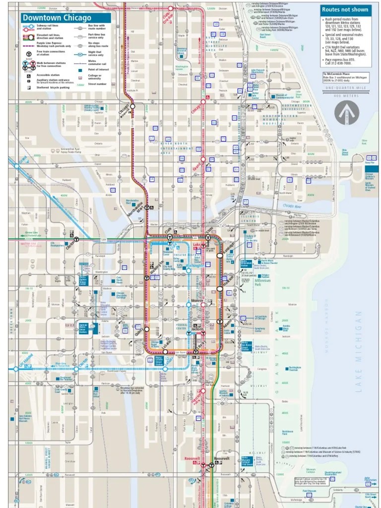Chicago CTA Map Rapid Transit Transport