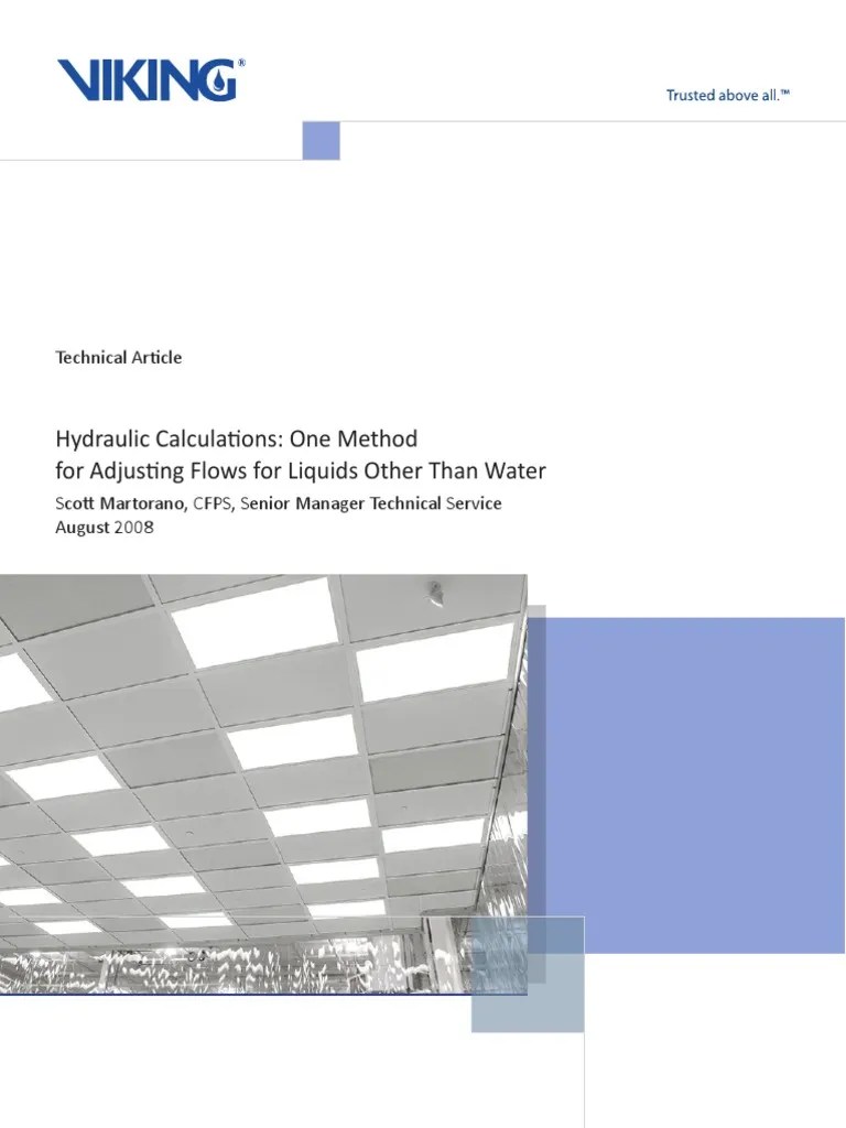 Hydraulic Calculations Fire Sprinkler System Pressure