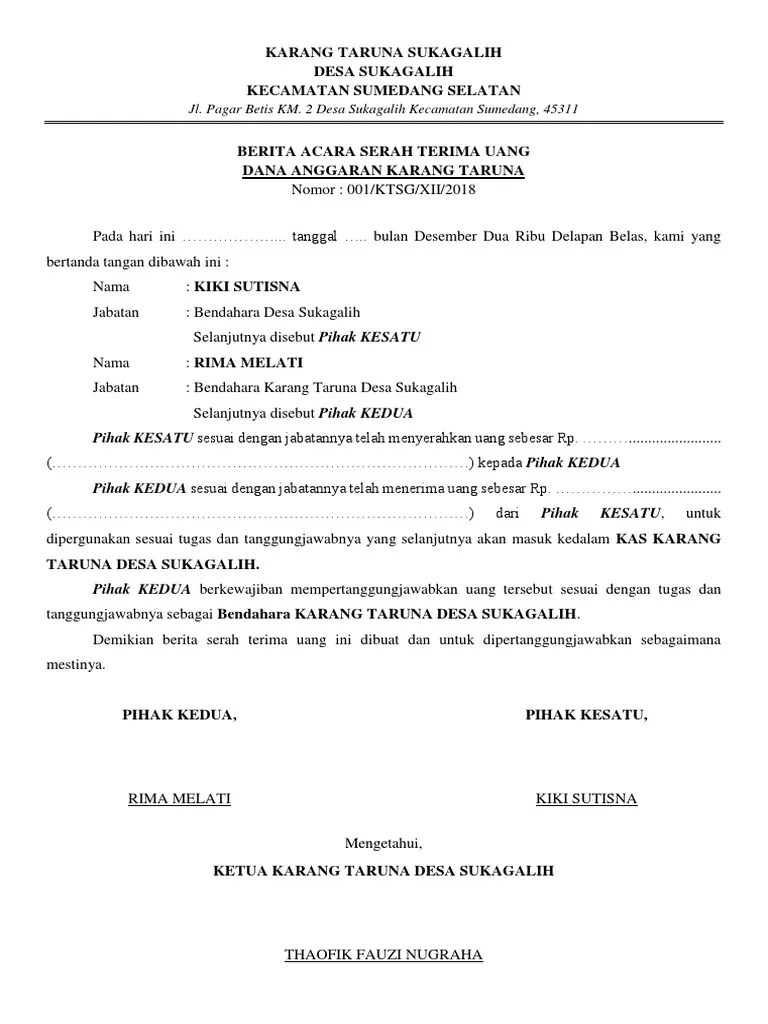 Contoh Surat Berita Acara Serah Terima Jabatan Kepala Desa Nusagates
