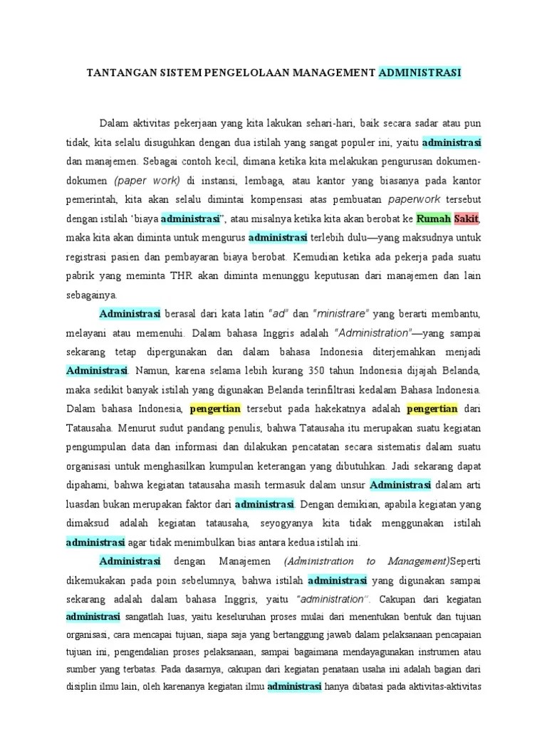 Pengertian Pelaksanaan Adm - Rs 2 | PDF