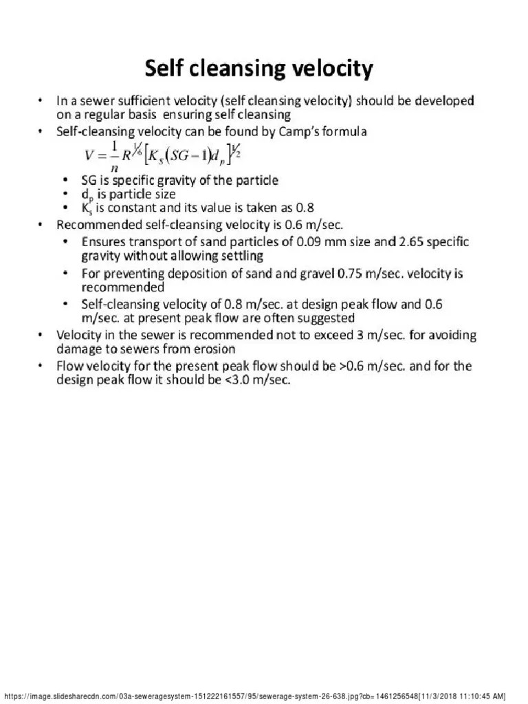 Self Cleaning Velocity PDF
