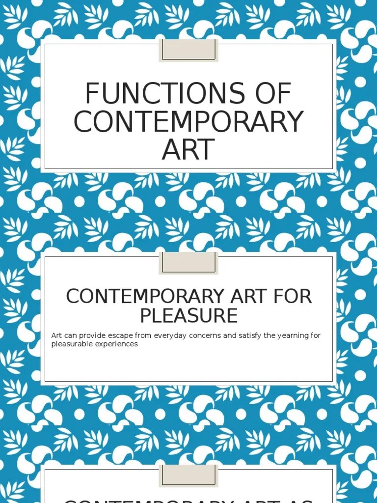 Functions of Contemporary Art