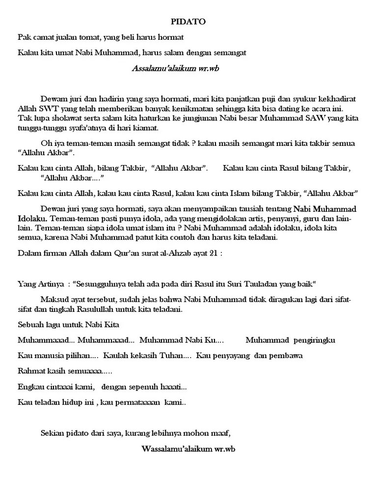 Teks Pidato Anak Lomba | PDF