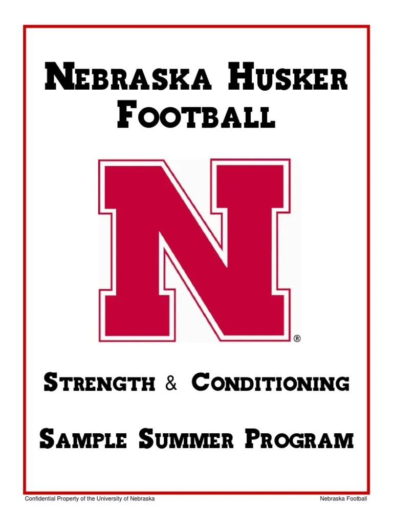 Nebraska Husker Football Sample Summer Program