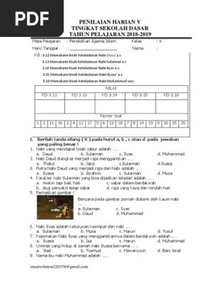 PH 5 Agama Islam Kelas 5 SMT 1 k13 2018-2019 1 | PDF