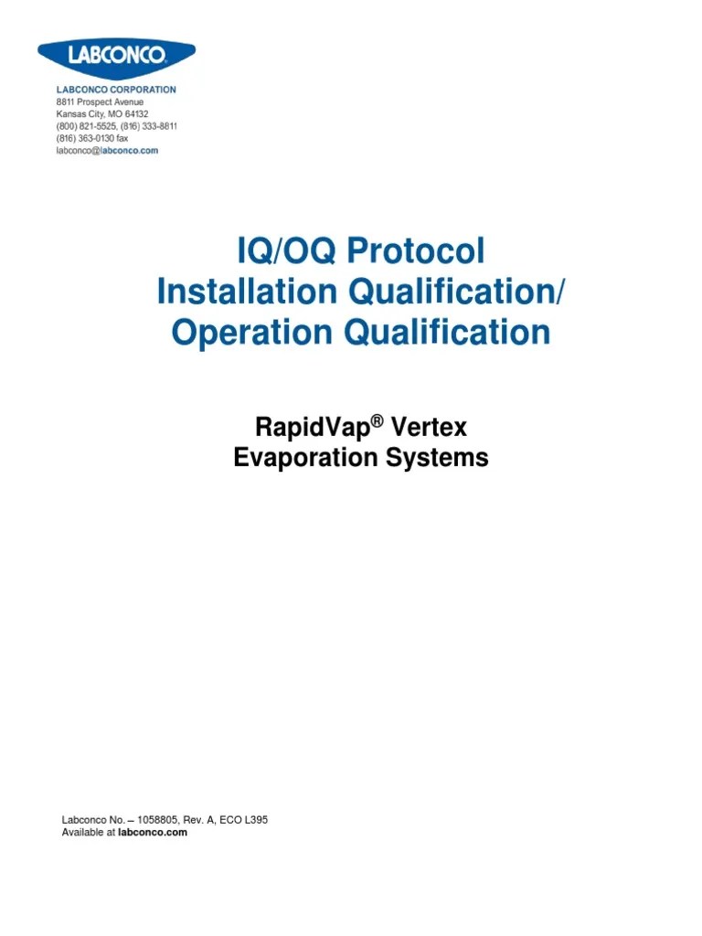 IQ/OQ Protocol Installation Qualification/ Operation Qualification PDF