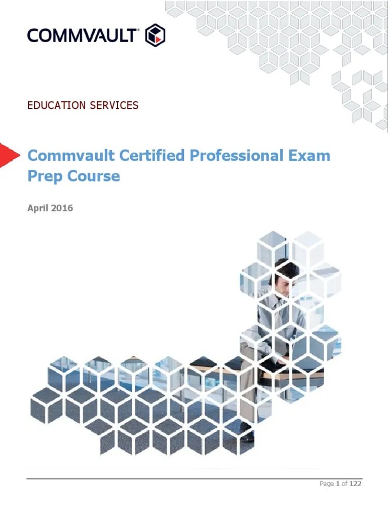 Commvault Professional Exam Prep 160425 PDF Backup Database Index