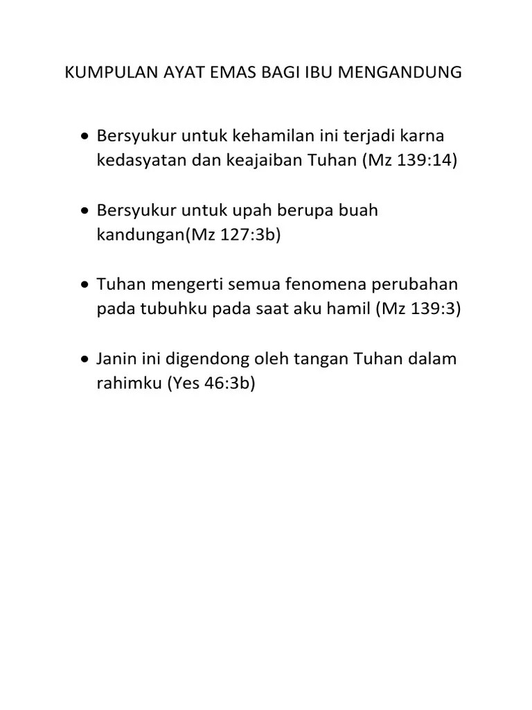 Kumpulan Ayat Emas Bagi Ibu Mengandung | PDF