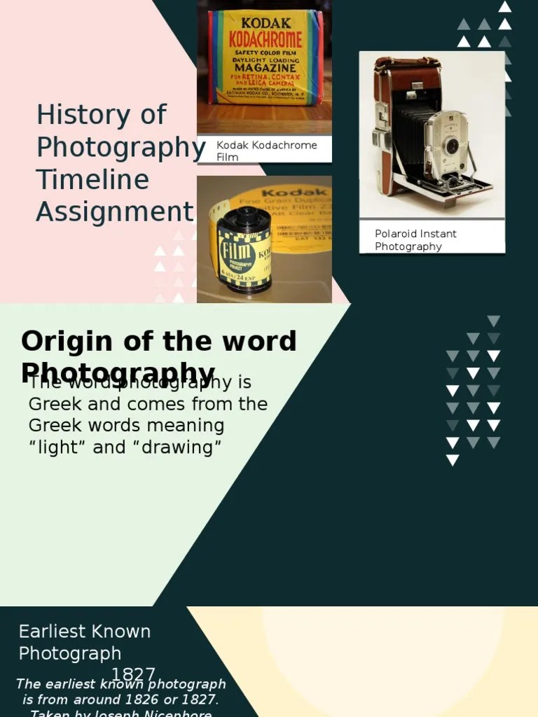 History of Photography Timeline Assignment PDF Imaging Art Media
