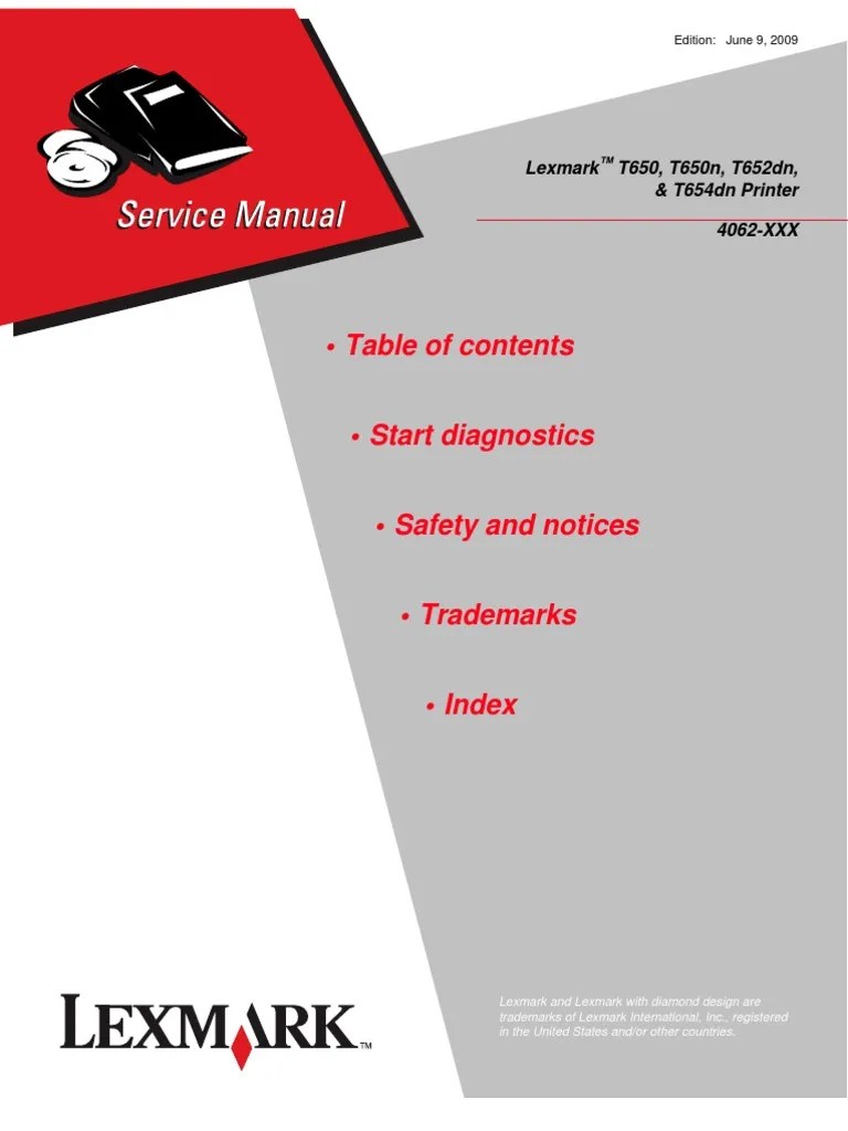 Lexmark T652T654 Service Manual Implied Warranty Trademark