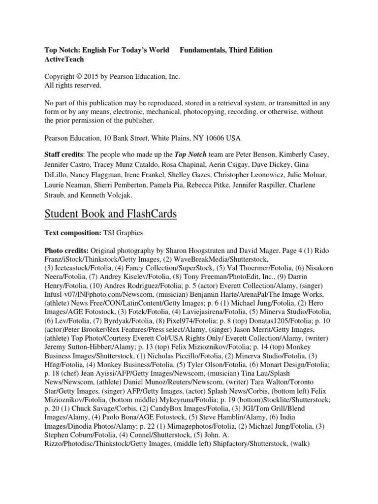 Top Notch Fundamentals at Credits PDF Getty Images Imaging