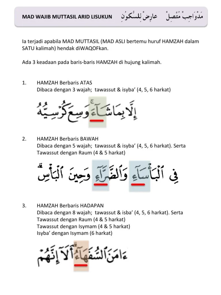 Mad Wajib Muttasil Adalah