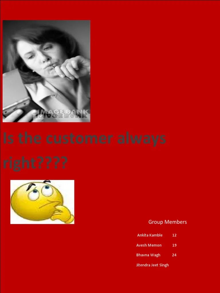 Is The Customer Always Right PDF Customer