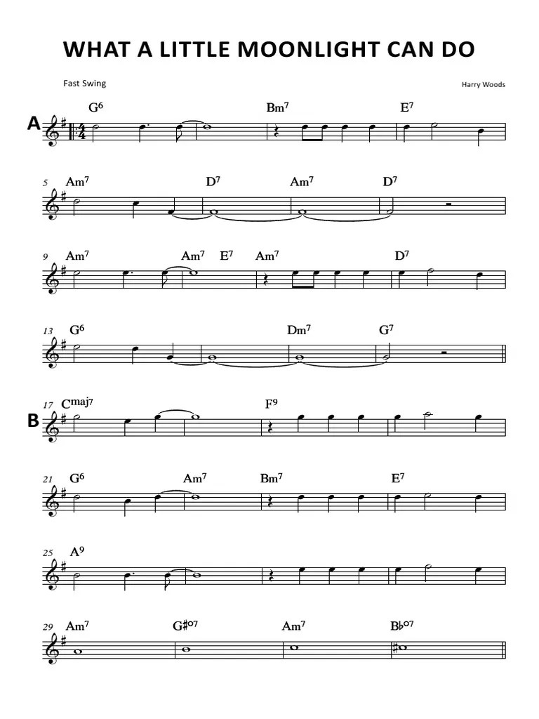 What A Little Moonlight Can Do G6 G6 B‹7 B‹7 E7 E7
