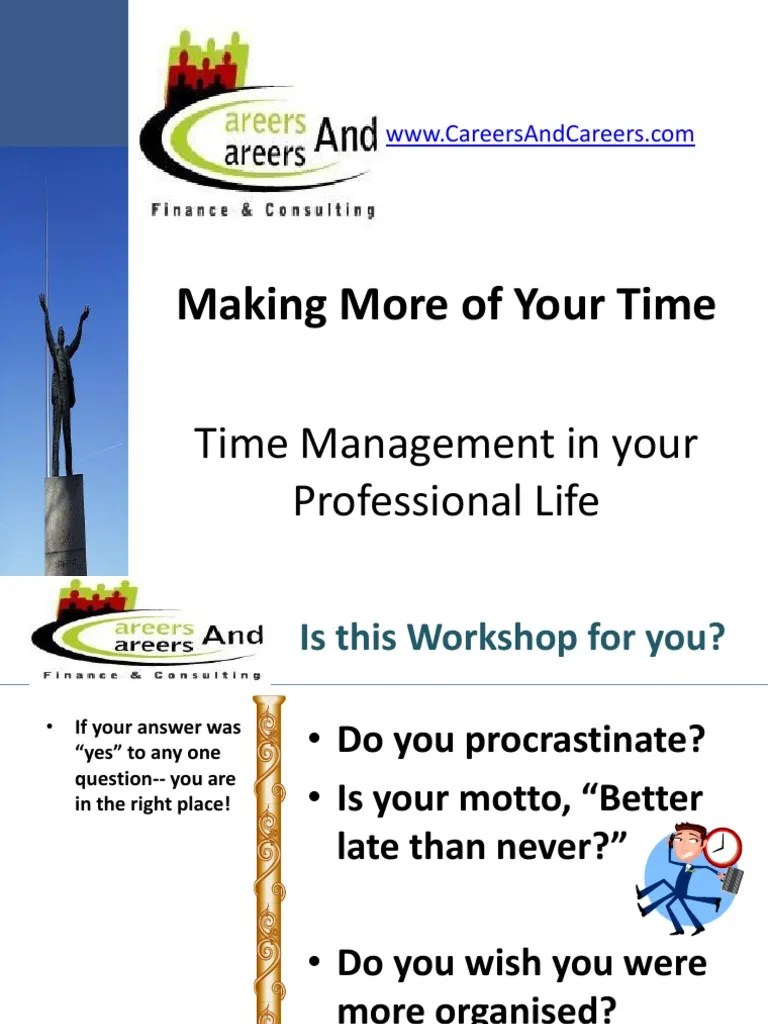 Time Management PDF Time Management Professional Skills