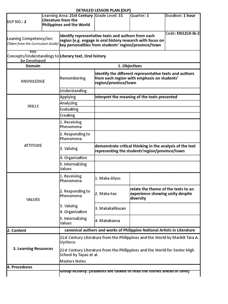 DLP Lesson Plan Critical Thinking