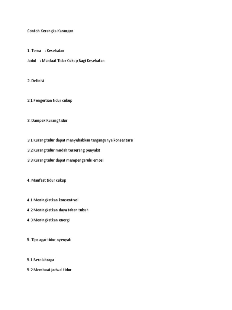 Contoh Kerangka Karangan Tentang Kesehatan – Beinyu.com
